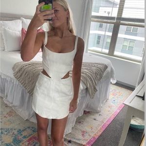 Zara denim white mini dress